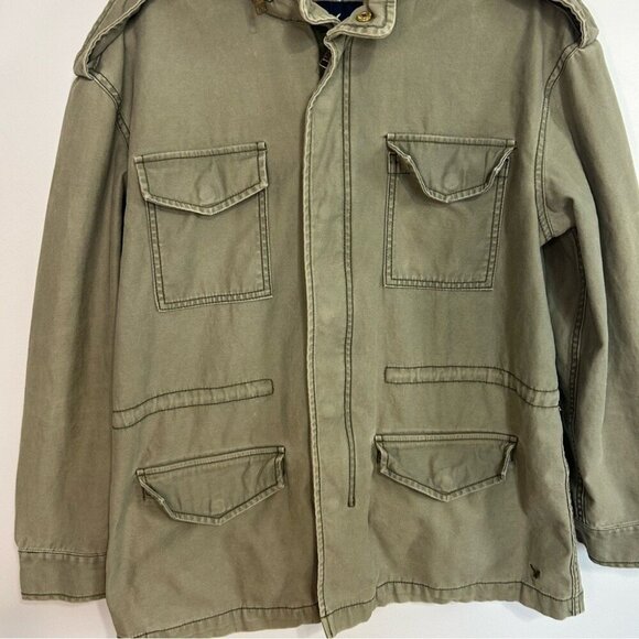 American Eagle Outfitters Green Utility Cotton Cargo Military Jacket Size Large - Picture 3 of 8